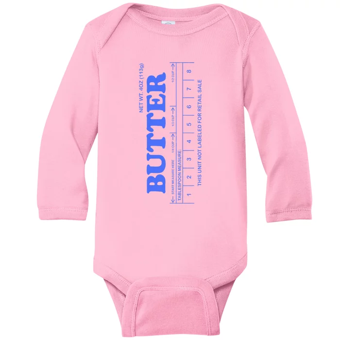 Butter Stick Blue Funny Baby Long Sleeve Bodysuit