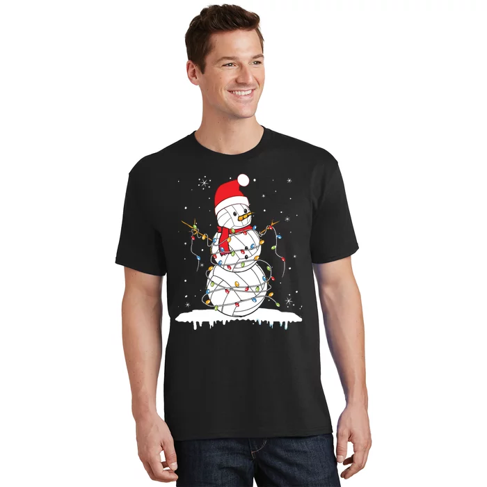 Baseball Snowman Balls Snow Christmas Xmas T-Shirt