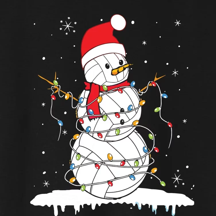 Baseball Snowman Balls Snow Christmas Xmas Women's Crop Top Tee