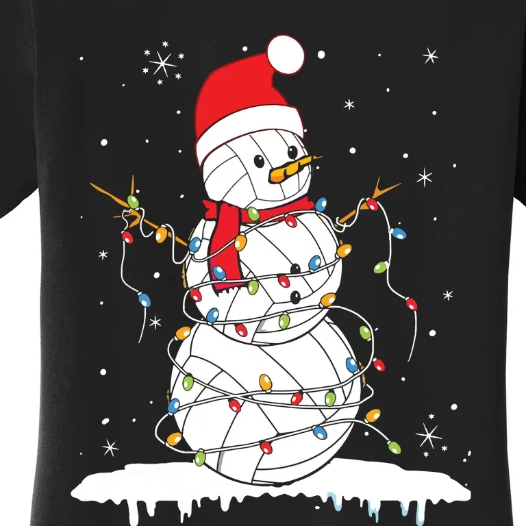 Baseball Snowman Balls Snow Christmas Xmas Women's T-Shirt