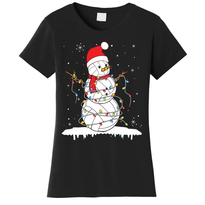 Baseball Snowman Balls Snow Christmas Xmas Women's T-Shirt