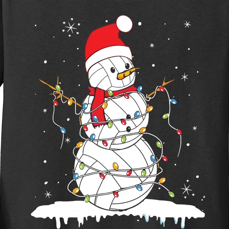 Baseball Snowman Balls Snow Christmas Xmas Kids Long Sleeve Shirt