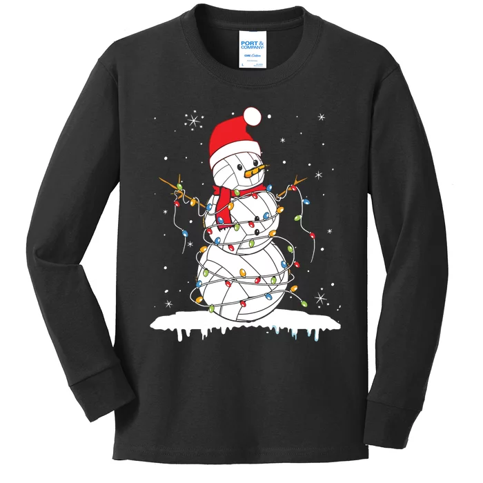 Baseball Snowman Balls Snow Christmas Xmas Kids Long Sleeve Shirt