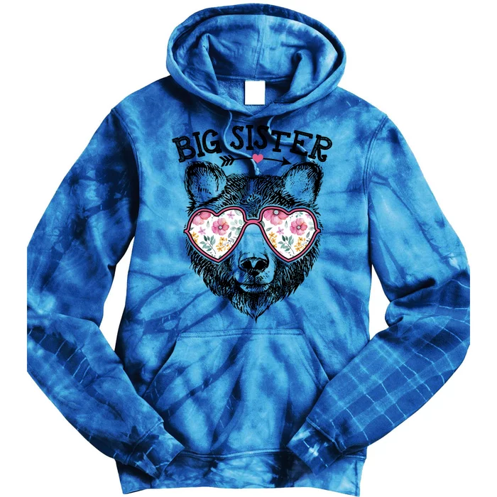 Big Sister Bear Mom Grandma Cute Floral Happy MotherS Day Gift Tie Dye Hoodie