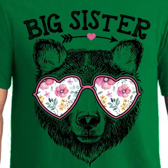 Big Sister Bear Mom Grandma Cute Floral Happy MotherS Day Gift Pajama Set