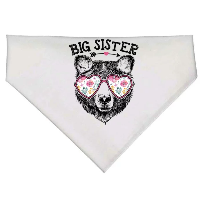 Big Sister Bear Mom Grandma Cute Floral Happy MotherS Day Gift USA-Made Doggie Bandana