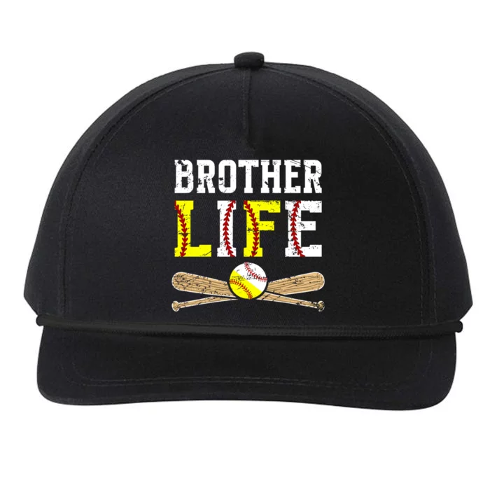 Baseball Softball Brother Life Softball Baseball Brother Gift Snapback Five-Panel Rope Hat