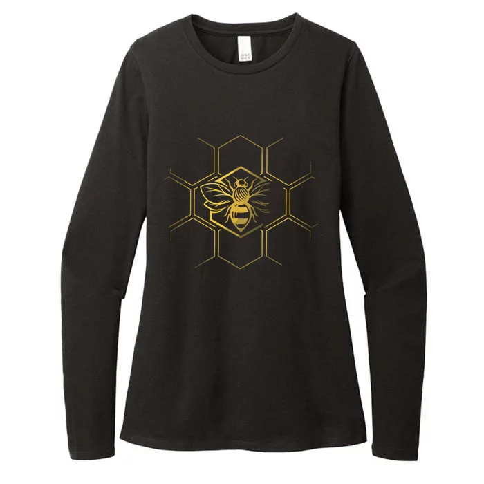 Beekeeper Shirts, Beekeeping Honeycomb Love For Bees Womens CVC Long Sleeve Shirt