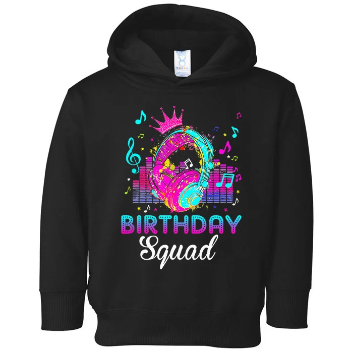 Birthday Squad Bday Princess Rockstars Theme Music Party Toddler Hoodie