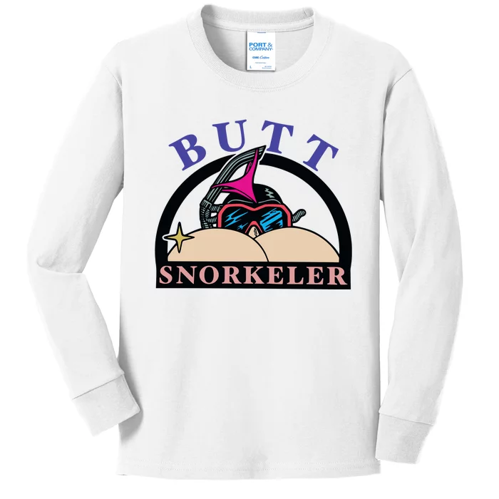 Butt Snorkeler Kids Long Sleeve Shirt