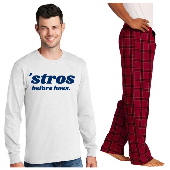 Baseball Stros Before Hoes Houston Long Sleeve Pajama Set