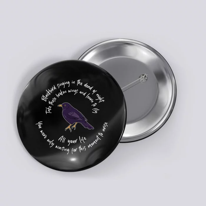 Blackbird Singing Bird Wings Microphone Singer Lyrics Artist Button