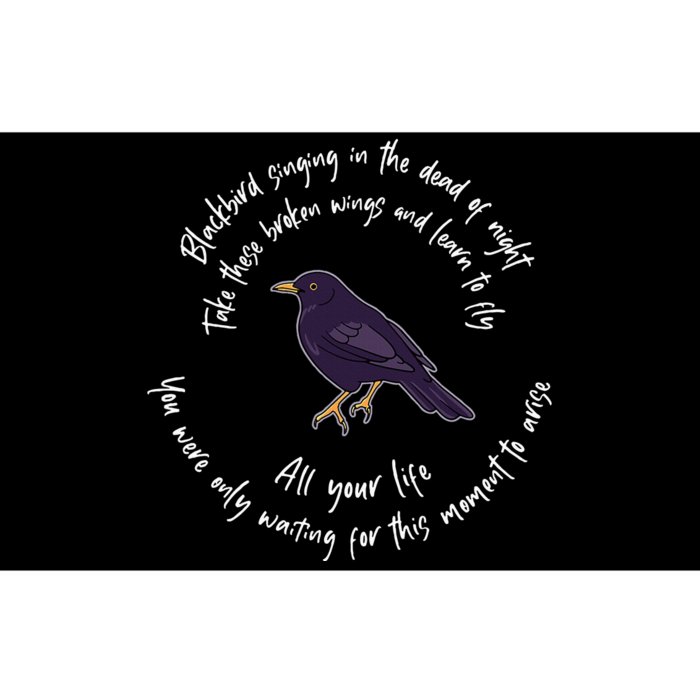 Blackbird Singing Bird Wings Microphone Singer Lyrics Artist Bumper Sticker