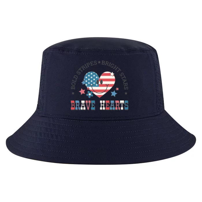 Bold Stripes Bright Stars Brave Hearts Cool Comfort Performance Bucket Hat