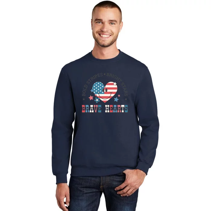 Bold Stripes Bright Stars Brave Hearts Sweatshirt