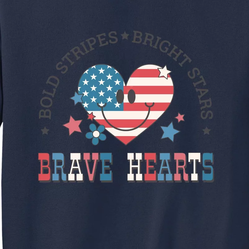 Bold Stripes Bright Stars Brave Hearts Sweatshirt