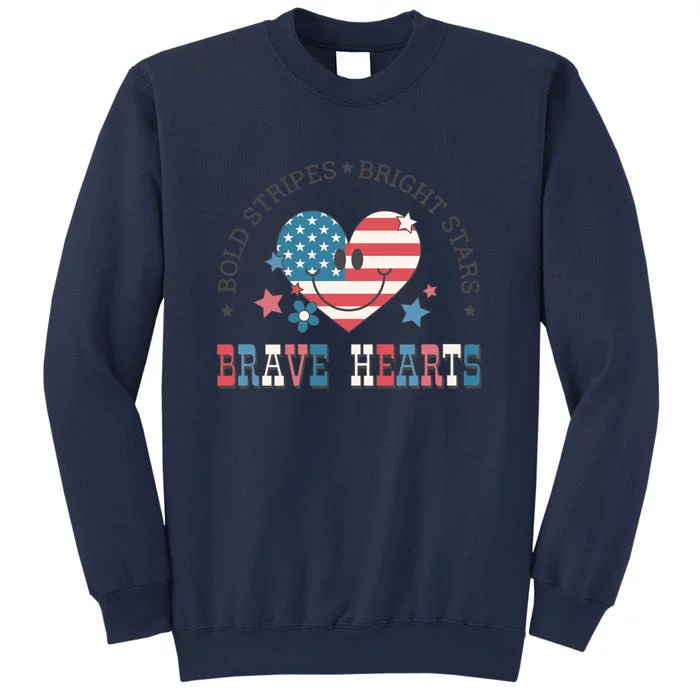 Bold Stripes Bright Stars Brave Hearts Sweatshirt