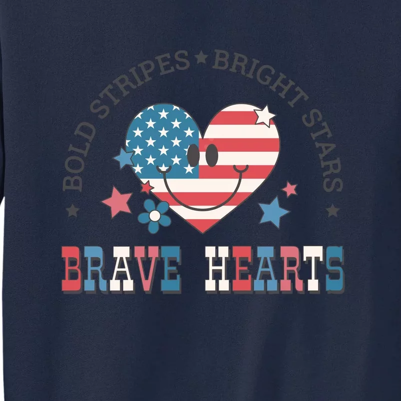 Bold Stripes Bright Stars Brave Hearts Tall Sweatshirt