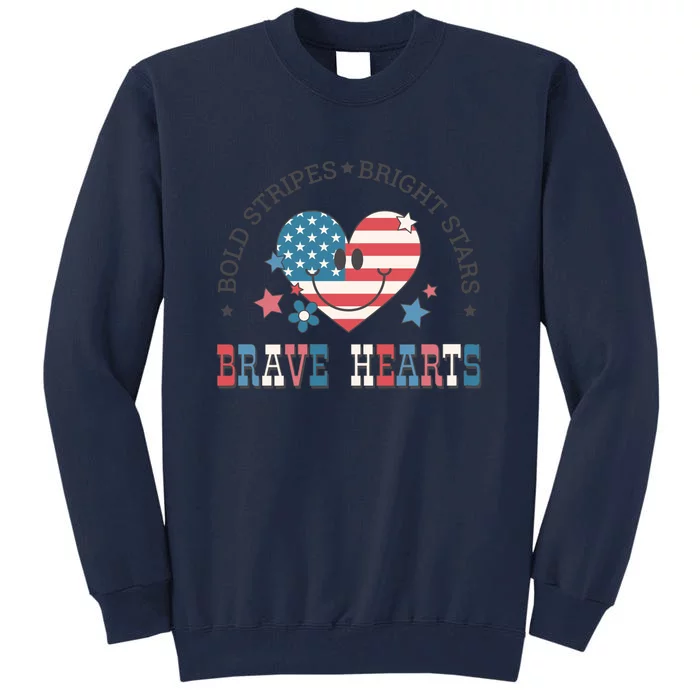 Bold Stripes Bright Stars Brave Hearts Tall Sweatshirt