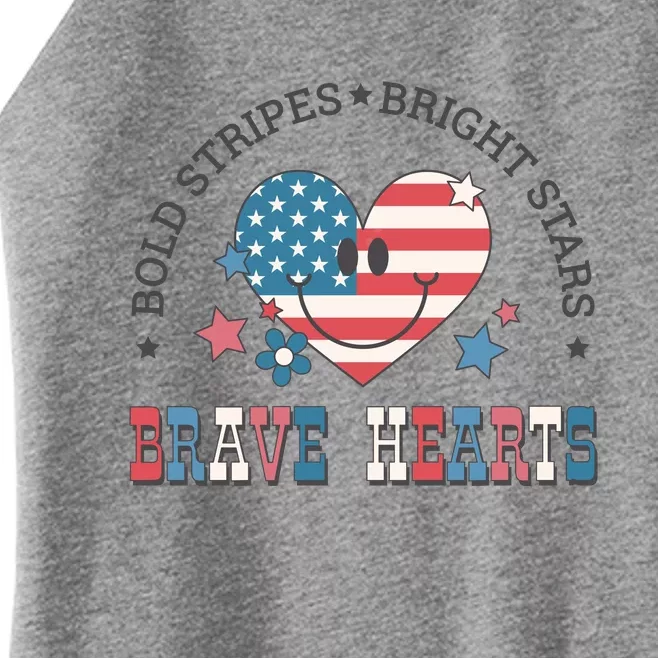 Bold Stripes Bright Stars Brave Hearts Women’s Perfect Tri Rocker Tank