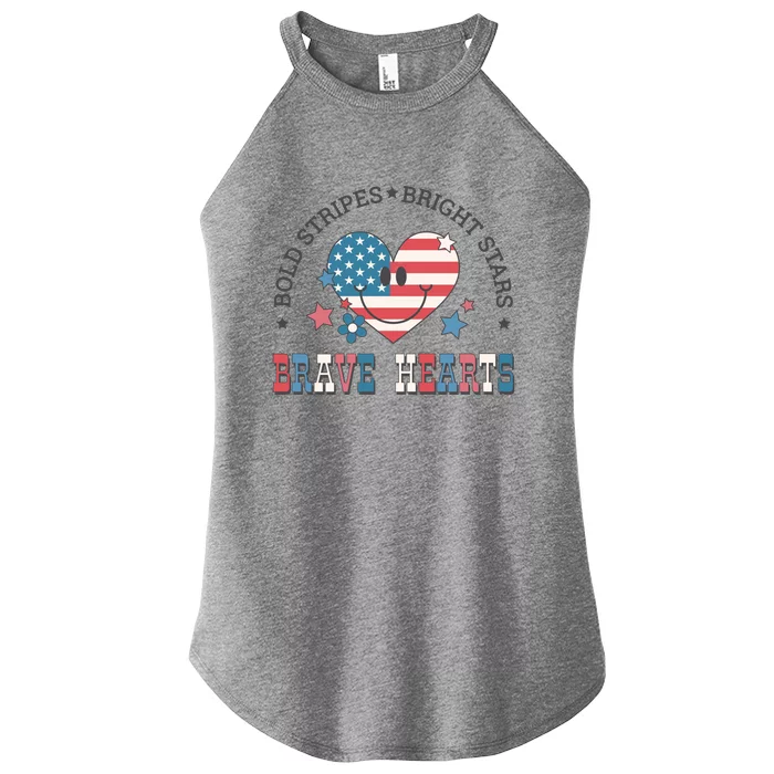 Bold Stripes Bright Stars Brave Hearts Women’s Perfect Tri Rocker Tank