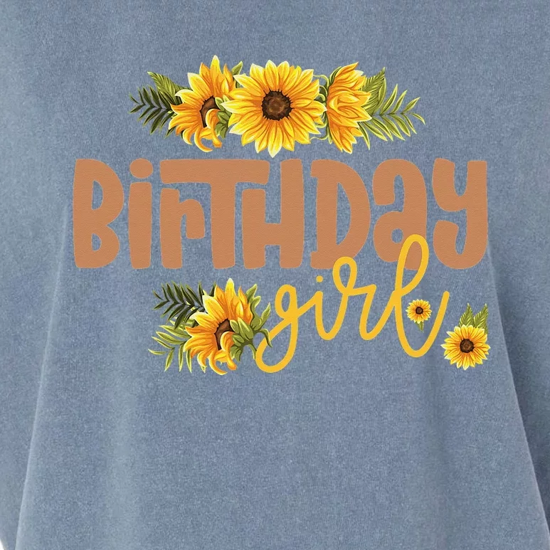 Birthday Sunflower Birthday Party Theme Rustic Garment-Dyed Women's Muscle Tee