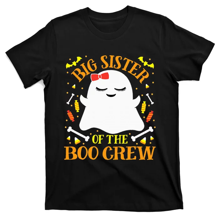 Big Sister Boo Crew Ghost Matching Family Halloween T-Shirt