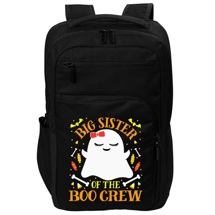 Big Sister Boo Crew Ghost Matching Family Halloween Impact Tech Backpack