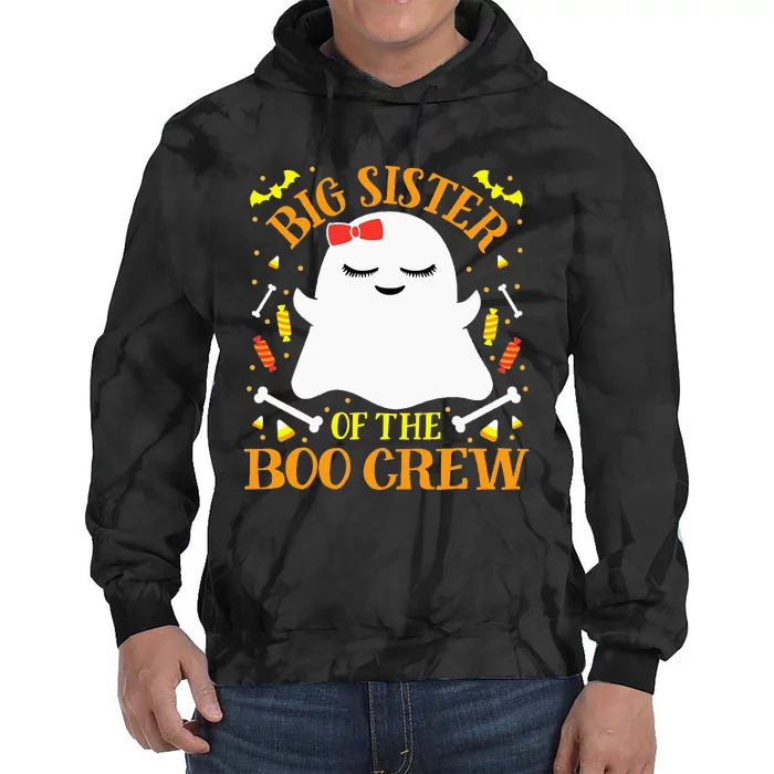 Big Sister Boo Crew Ghost Matching Family Halloween Tie Dye Hoodie