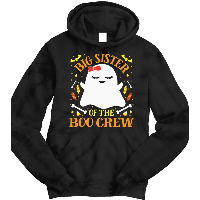 Big Sister Boo Crew Ghost Matching Family Halloween Tie Dye Hoodie