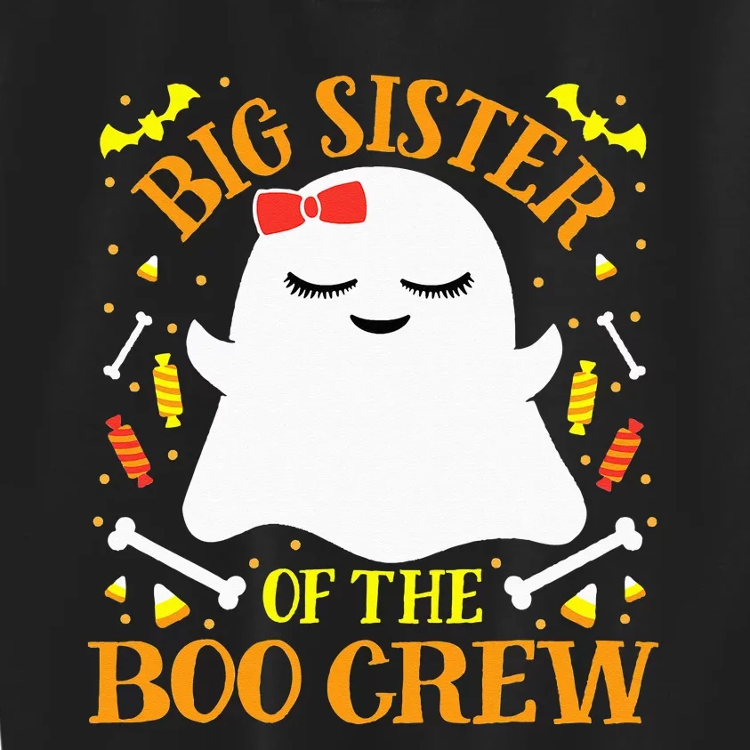 Big Sister Boo Crew Ghost Matching Family Halloween Kids Sweatshirt