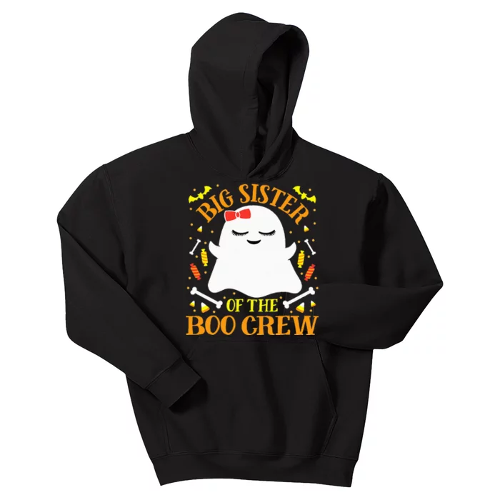 Big Sister Boo Crew Ghost Matching Family Halloween Kids Hoodie