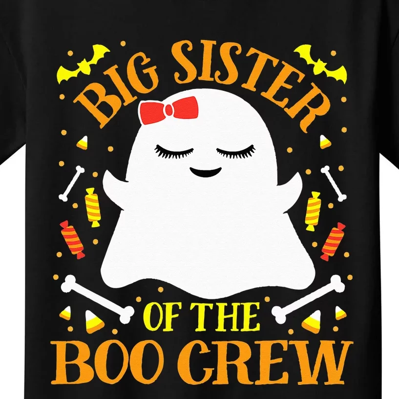 Big Sister Boo Crew Ghost Matching Family Halloween Kids T-Shirt