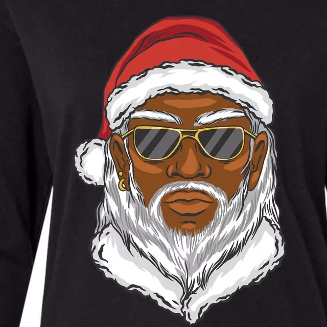 Black Santa Womens Cotton Relaxed Long Sleeve T-Shirt