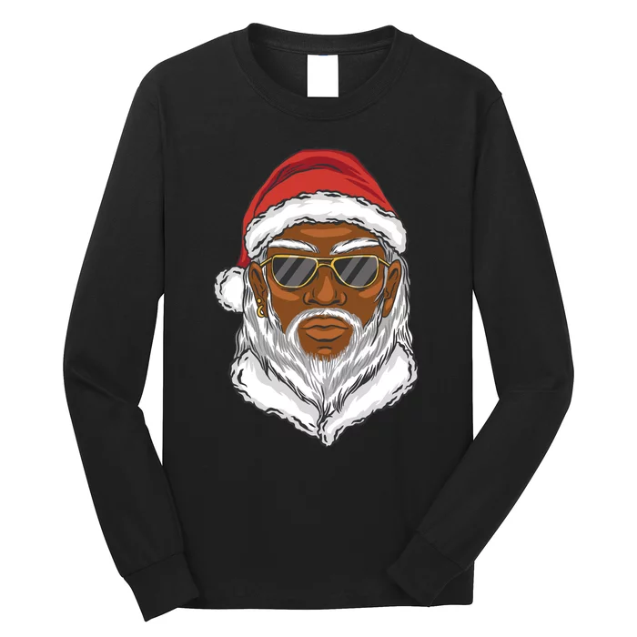 Black Santa Long Sleeve Shirt