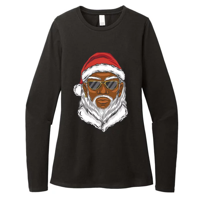 Black Santa Womens CVC Long Sleeve Shirt