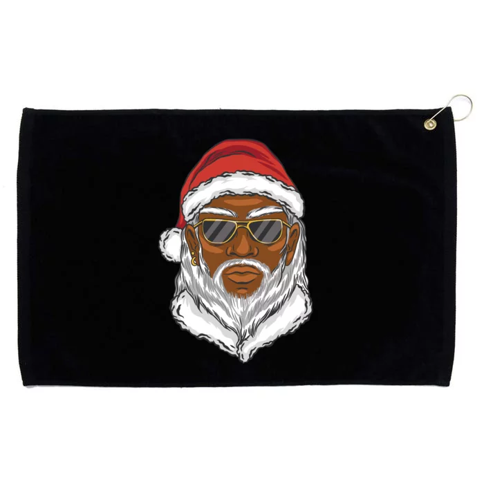 Black Santa Grommeted Golf Towel