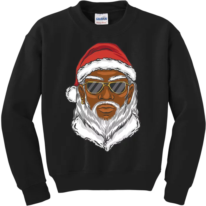 Black Santa Kids Sweatshirt