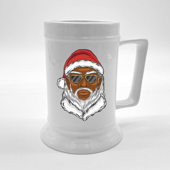 Black Santa Front & Back Beer Stein