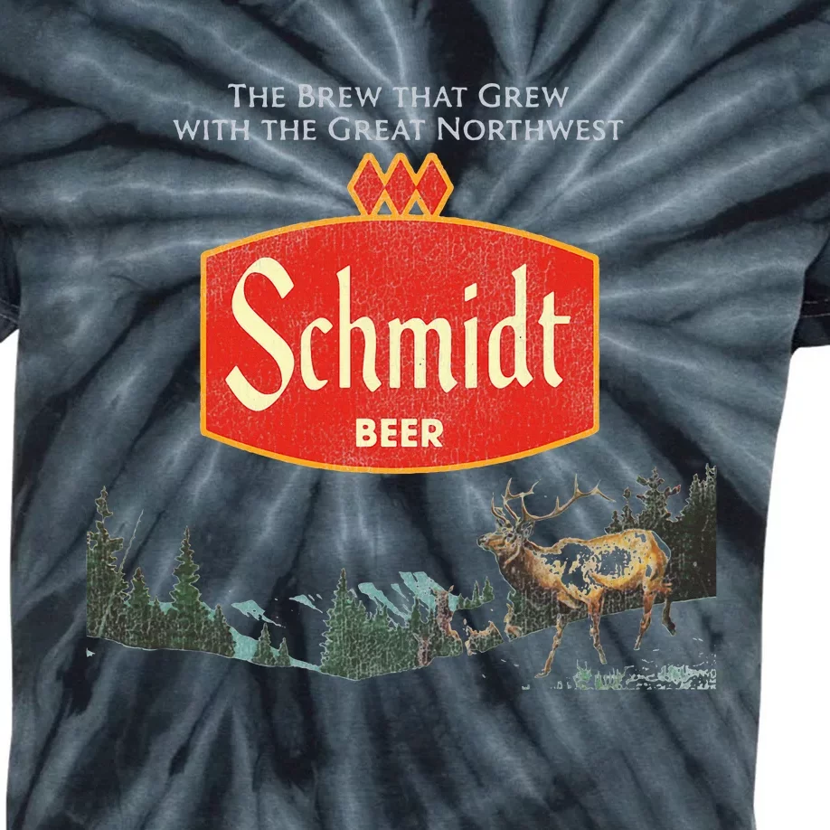 Beer Schmidt Beer Retro Defunct Nature Scene Kids Tie-Dye T-Shirt