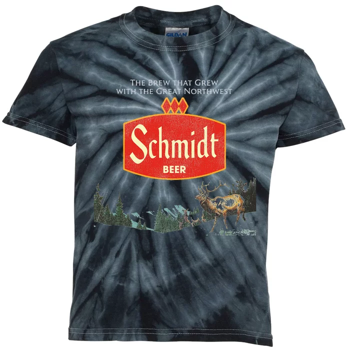 Beer Schmidt Beer Retro Defunct Nature Scene Kids Tie-Dye T-Shirt