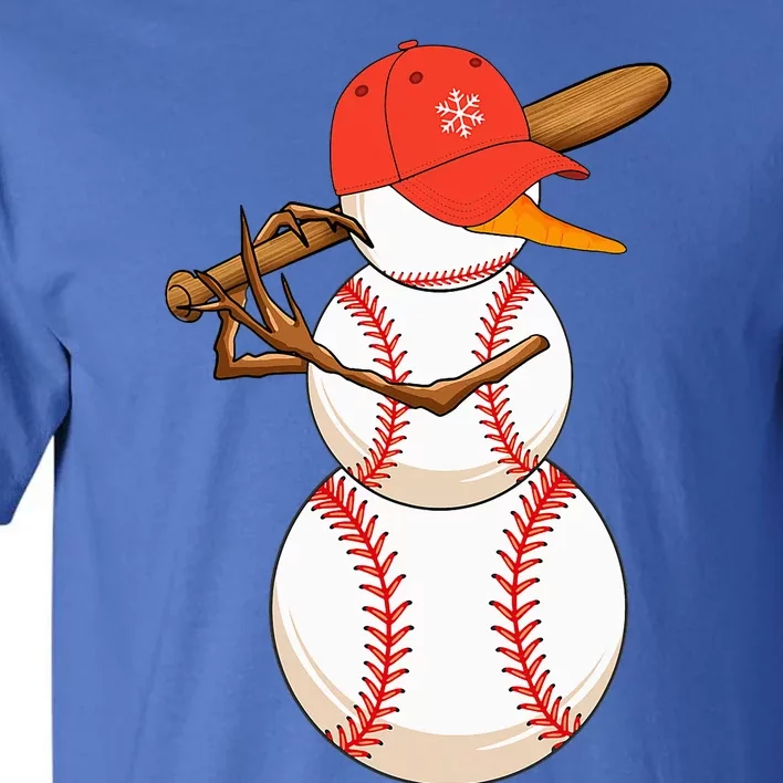 Baseball Snowman Balls Snow Christmas Xmas Tall T-Shirt