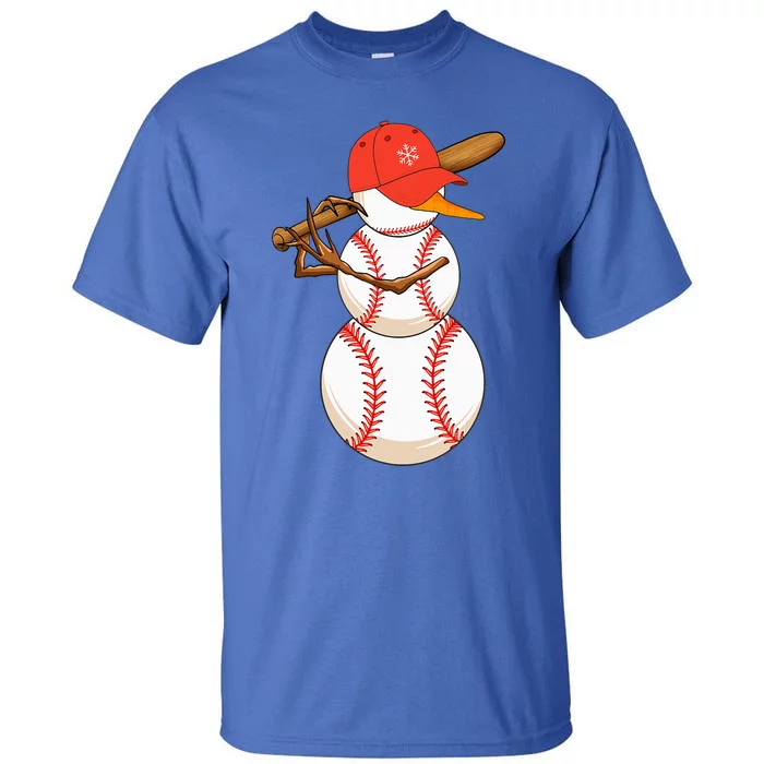 Baseball Snowman Balls Snow Christmas Xmas Tall T-Shirt