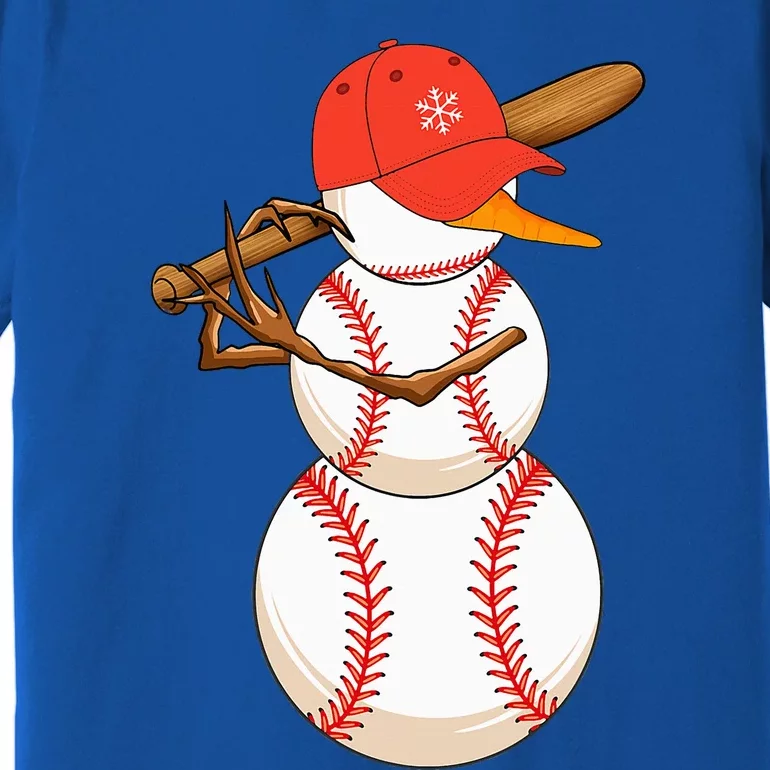 Baseball Snowman Balls Snow Christmas Xmas Premium T-Shirt