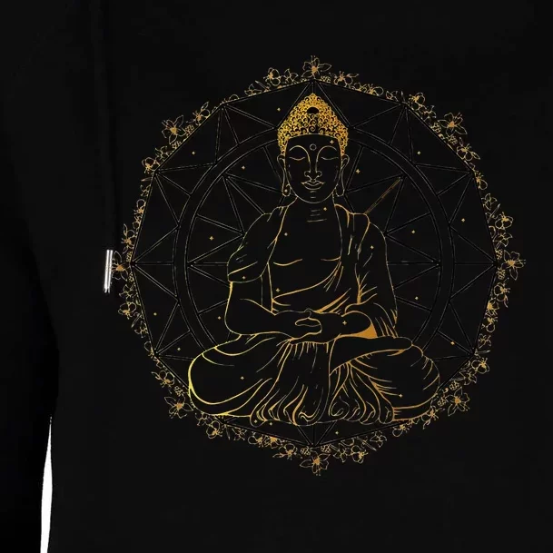 Buddha Statue Buddhist Buddhism Zen Yoga Meditation Guatama Womens Funnel Neck Pullover Hood