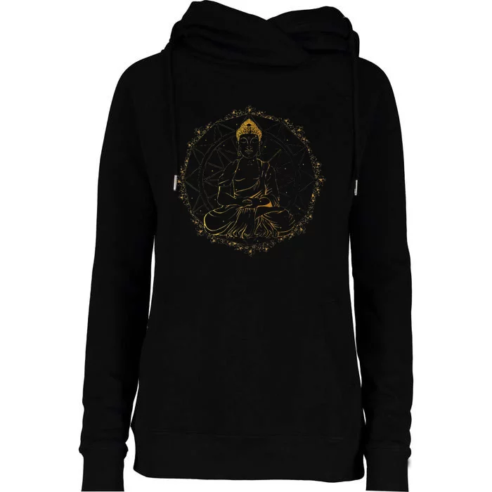 Buddha Statue Buddhist Buddhism Zen Yoga Meditation Guatama Womens Funnel Neck Pullover Hood