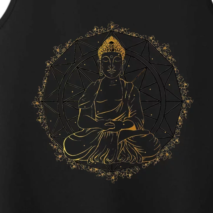 Buddha Statue Buddhist Buddhism Zen Yoga Meditation Guatama Performance Tank