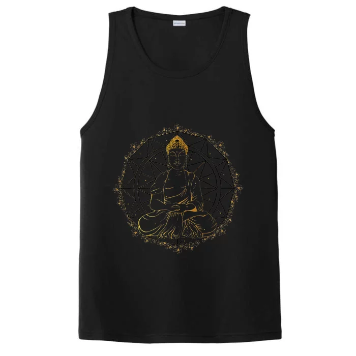 Buddha Statue Buddhist Buddhism Zen Yoga Meditation Guatama Performance Tank