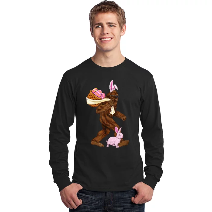 Bigfoot Sasquatch Bunny Easter Rabbit Basket Hunting Eggs Long Sleeve Shirt