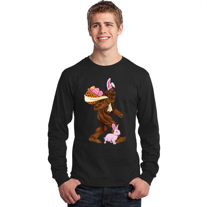 Bigfoot Sasquatch Bunny Easter Rabbit Basket Hunting Eggs Tall Long Sleeve T-Shirt